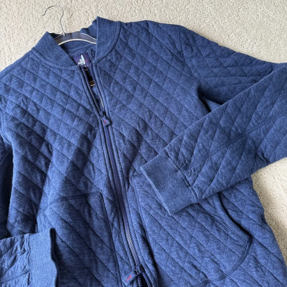 Johnnie-O Bently Quilted Baseball Jacket Mens Medium Wake Blue JMJK1830